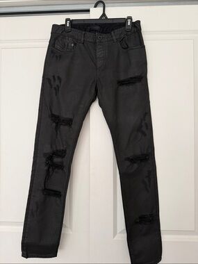 Diesel Black Gold Black Distressed Skinny Jeans